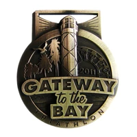 new style custom gateway to the bay logo triathlon medal with shape ribbon k200220