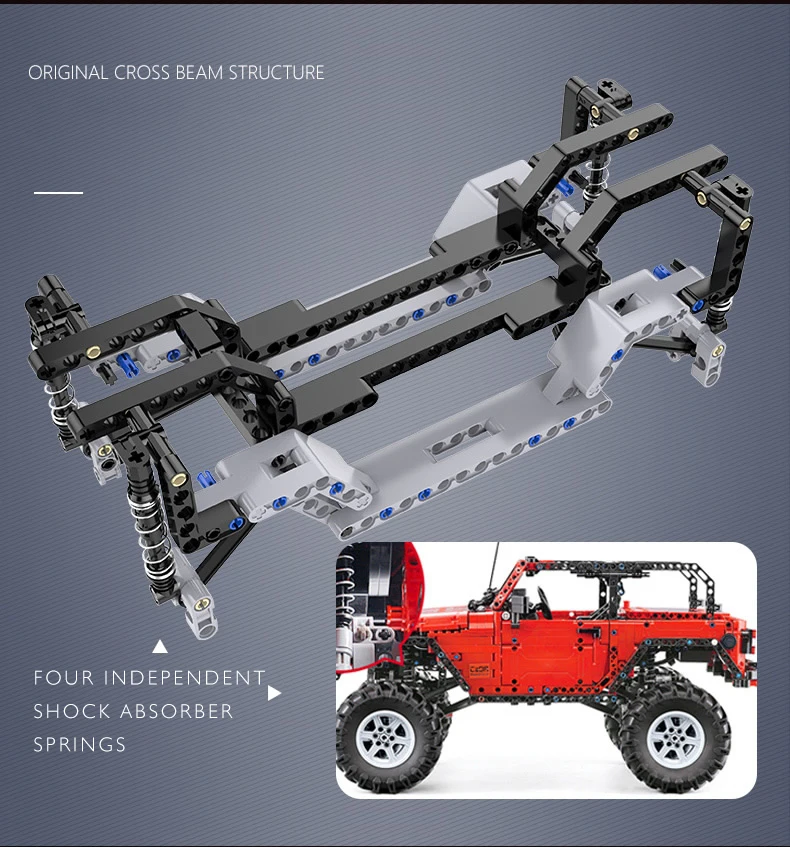 Cada C61006 Technic серии RC внедорожный автомобиль авантюрист красный джип модель строительные блоки дистанционное управление RC SUV автомобили кирпичи светодиодные
