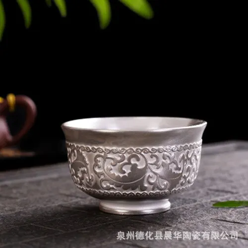 Чашка из чистого серебра 999 пробы чашка кунг фу серебряная ручной работы