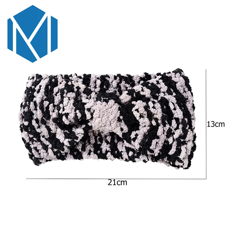 M MISM New Fashion Women Velvet Stretch Turban Pleated Headband Winter Warm Camouflage Ladies Hair Accessories Knitted Headwraps |
