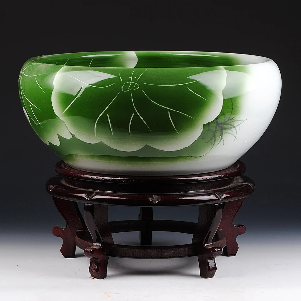 Керамический ручной Лотос Jingdezhen большая золотая рыбка черепаха лотос Нарцисс