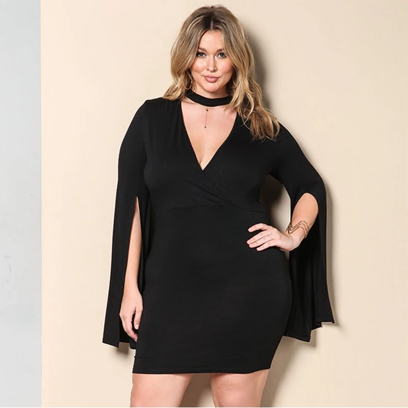 Летняя мода щель мини-платье с длинным рукавом Для женщин сексуальная НЧ