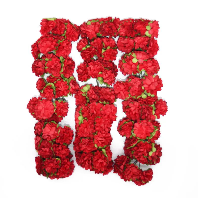 red 144 шт 3 см бумажные розы Искусственные цветы Свадебные украшения мини букет ручной работы маленькие вечерние цветы для скрапбукинга Сделай Сам Азалия - Цвет: red