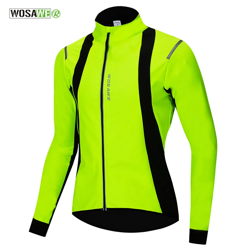 WOSAWE Флисовая теплая велосипедная Куртка зимняя теплая MTB велосипедная Джерси Светоотражающая велосипедная ветрозащитная ветровка пальто