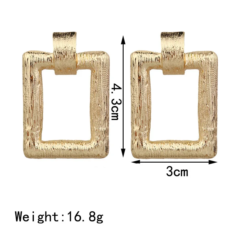 Золотая Геометрическая большая эффектная 2019 Серебряная запонка из сплава серьги