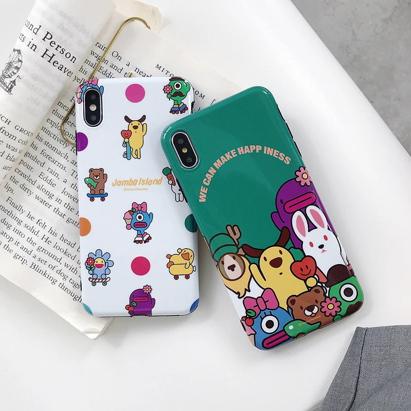 Новый мягкий чехол для iphone 7 8 6 6s plus xr x xs max IMD кролик кони медведь утка милый