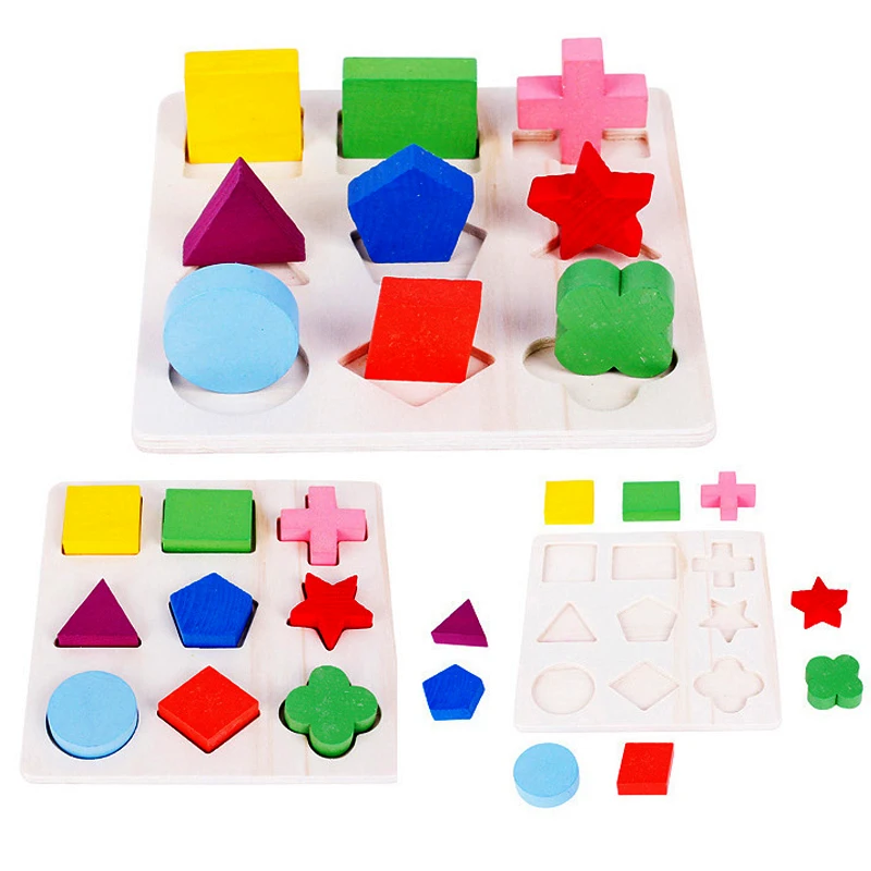 Дети Детские деревянные Обучающие игрушки в виде геометрических фигур