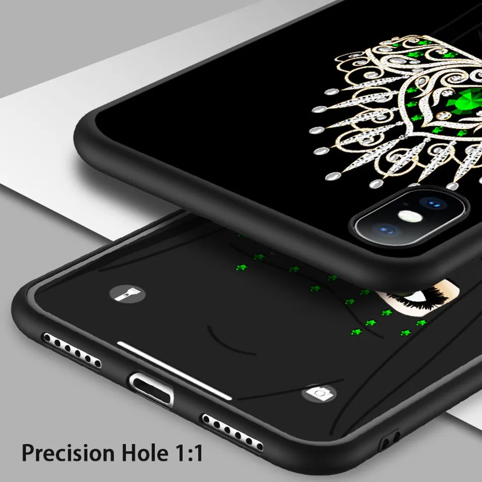 Ottwn арабский хиджаб девушка Королева Корона чехол для телефона для iPhone 11 Pro Max XR Xs Max Мягкий ТПУ чехол для iPhone 6 6s 7 8 Plus 5 5S SE