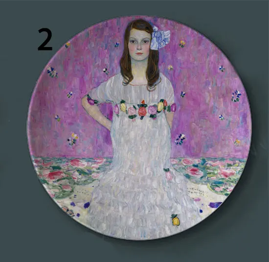 Gustav Klimt Rubens Painting Decorative Plates Ceramic Home Artistic Dish Hotel Living Room Austria Display Oil Painting Plates - Цвет: 2