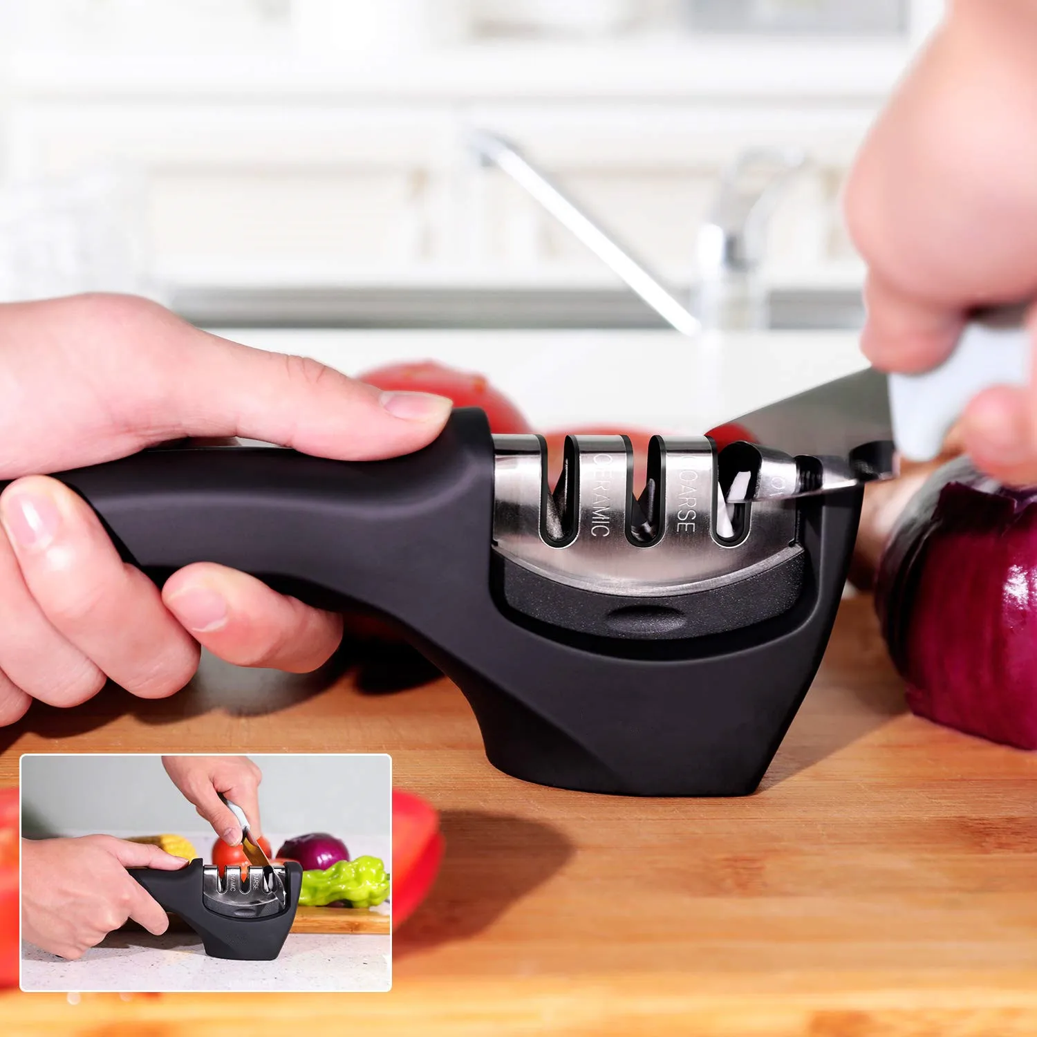 Профессиональная многофункциональная точилка 3 этапа Алмазный карбид вольфрама