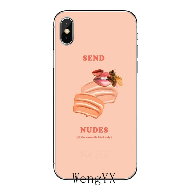 Мягкий чехол для телефона из ТПУ для Apple iPhone X, XR, XS Max, 8, 7 plus, 6s, 6 plus, SE, 5S, 5c, 5, 4S, 4 - Цвет: Send-Nudes-A-12