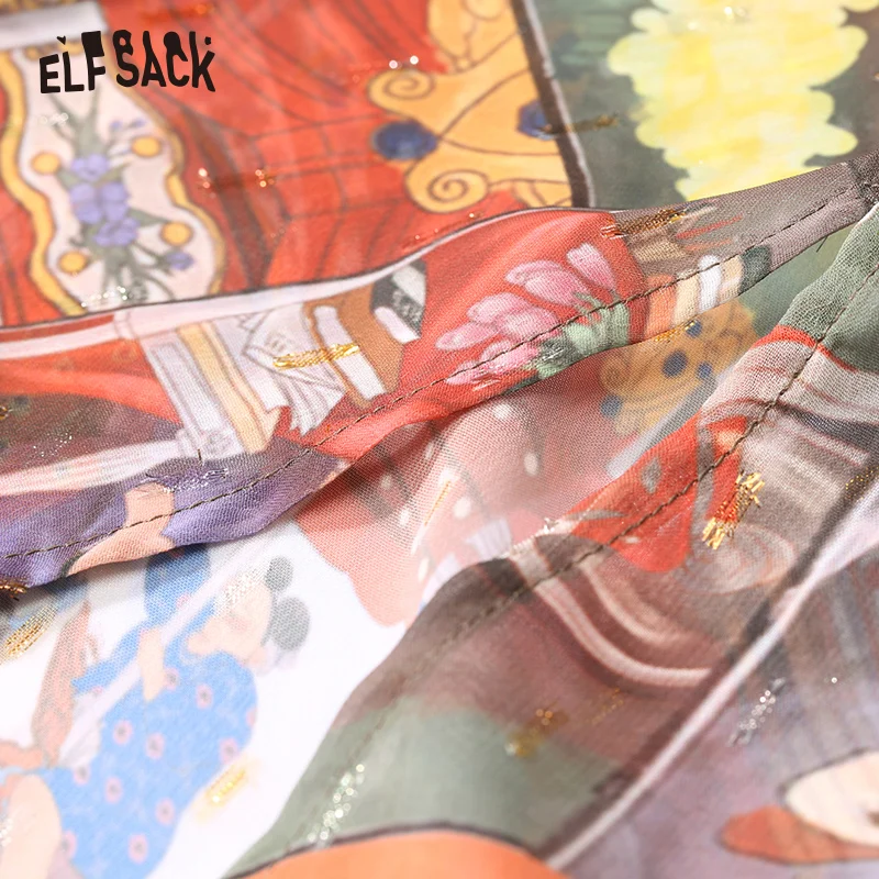 Женское винтажное вечернее платье ELFSACK белое пляжное с v образным вырезом и