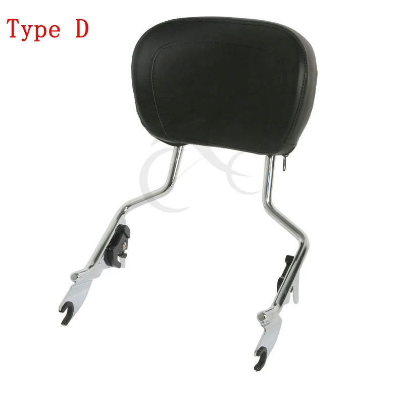 Type D Мотоцикл съемная спинка Сисси Бар багажная стойка для Harley Touring Road King Electra Street Glide FLHR FLHX FLHT 09-19 - Цвет: Type D