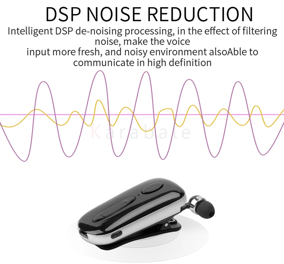 Karabale K36 Беспроводная Bluetooth V4.1 гарнитура CSR DSP Вибрационный оповещение износ клип наушник Hands-Free