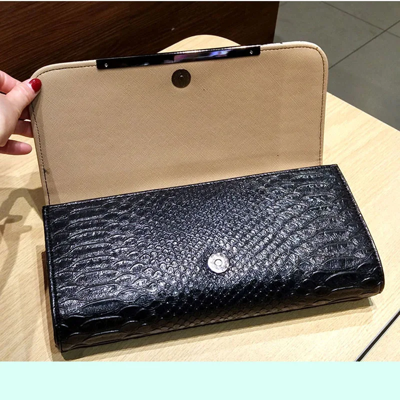 Сумка кошелек XMESSUN из змеиной кожи с тиснением под кожу крокодила|Вечерние