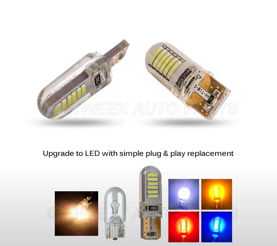 2 шт. Автомобильные светодиодные лампы T10 4014 12 SMD W5W|Сигнальная лампа| |