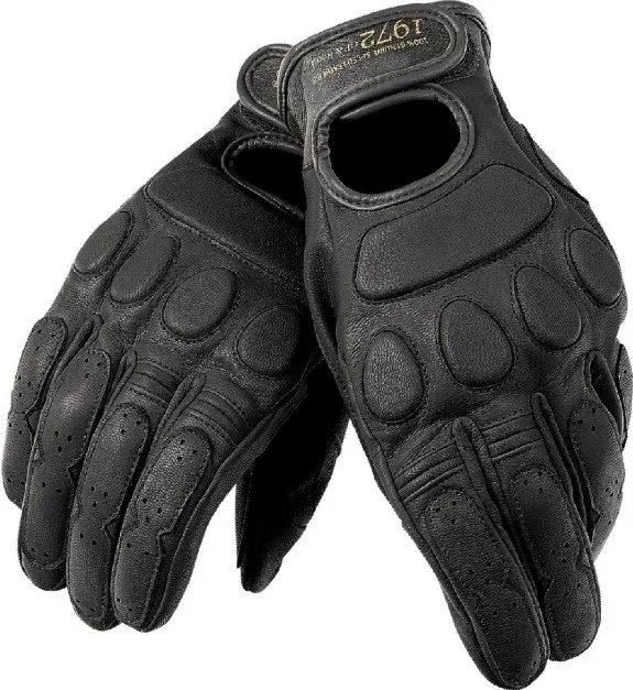 Черный Натуральная кожа винтажные мотоциклетные перчатки GP& Road racing Knight Luvas Dain blackjack1972 перчатки черный - Цвет: Черный