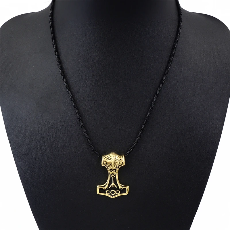 Мужские подвески для мальчиков ожерелье Серебряный Золотой миф Молот Тора