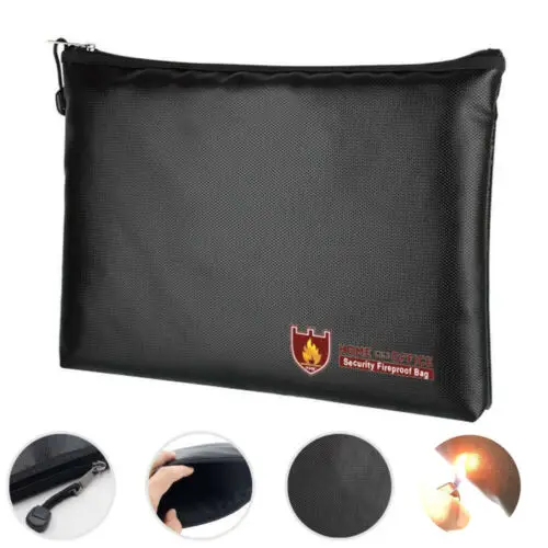 

Fireproof Waterresistant Money Safe Cash Box Secret Document Bag File Pouch Case Waterproof Portable Briefcases Free Shipping