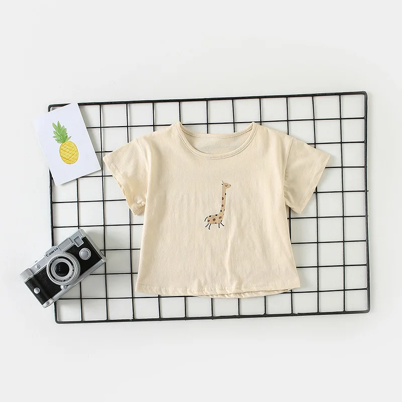 2019 Летняя Повседневная модная футболка в Корейском стиле для мальчиков и девочек