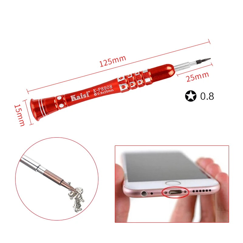 Kaisi T2/1 5 Phillips/0 8 Torx/0 6 Y-образный/2 0 шлицевая Прецизионная отвертка для iPhone 7 Plus