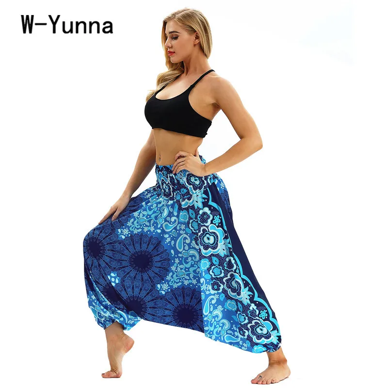W-Yunna 2019 новые свободные модные брюки в стиле бохо женские шаровары с высокой