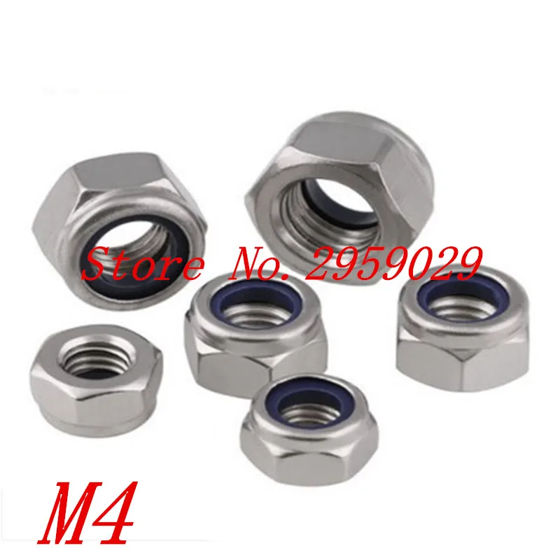 

500pcs/lot DIN985 M4 Stainless Steel A2 Nylon Lock Nut