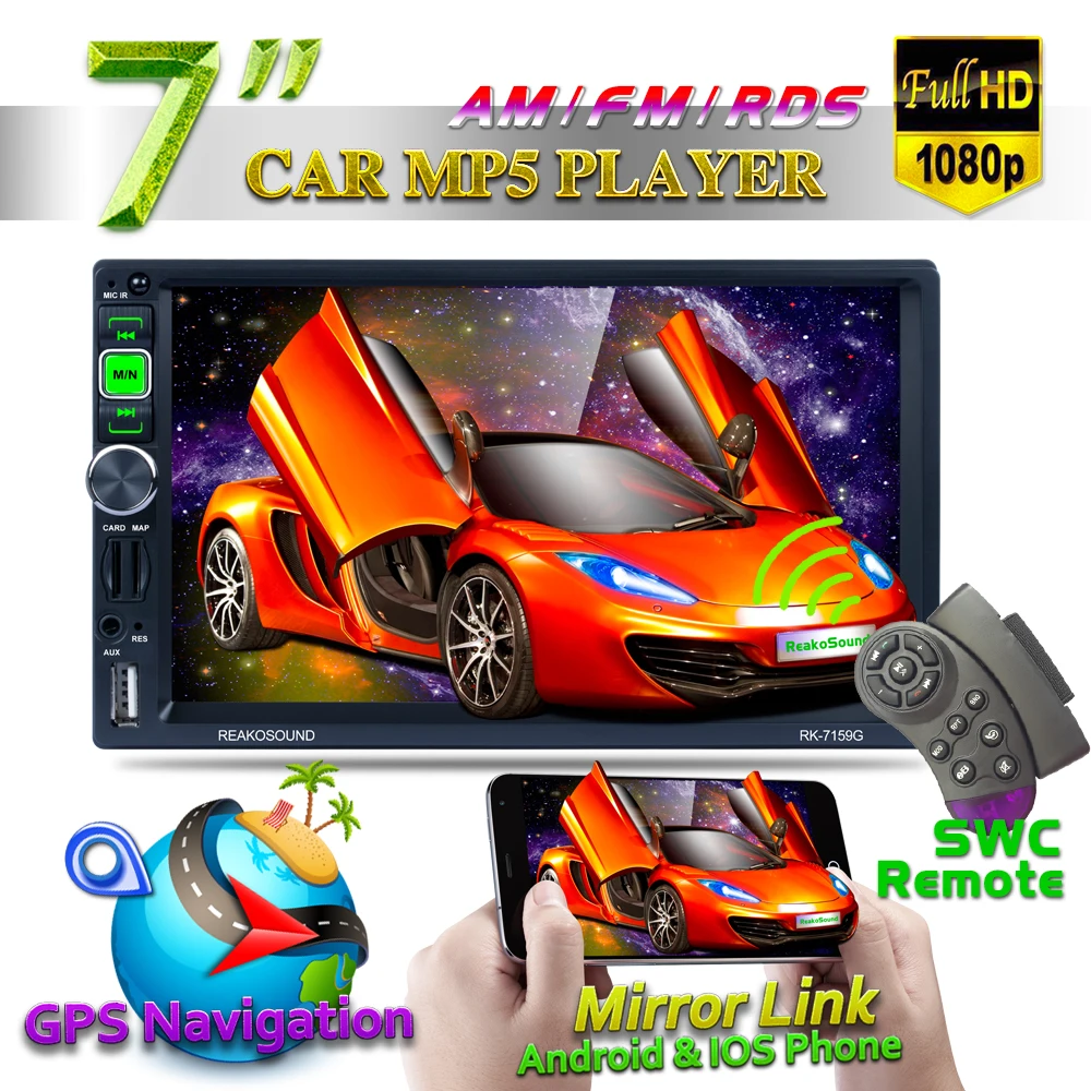 7 &quotавтомобильный MP5 плеер gps навигатор Bluetooth AM/FM/RDS радио Автомобильный