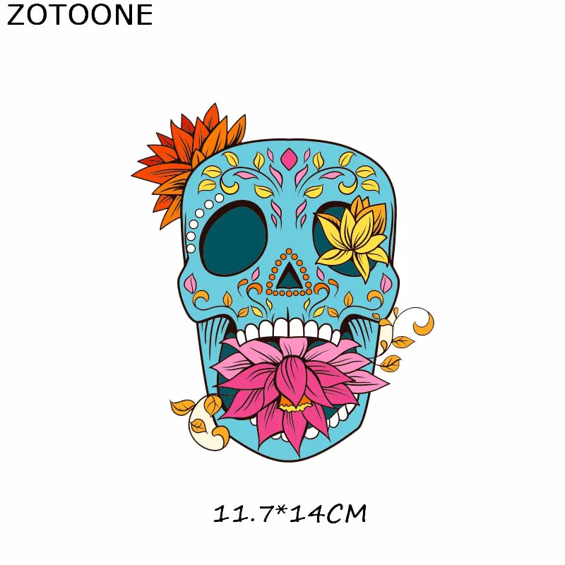 Нашивки ZOTOONE с черепом в стиле Хэллоуин термотрансферные моющиеся аксессуары