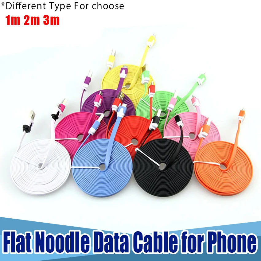 1 м 2 3 плоский зарядный usb-кабель для синхронизации данных 8Pin iPhone iPad mini ipod nano ios Micro