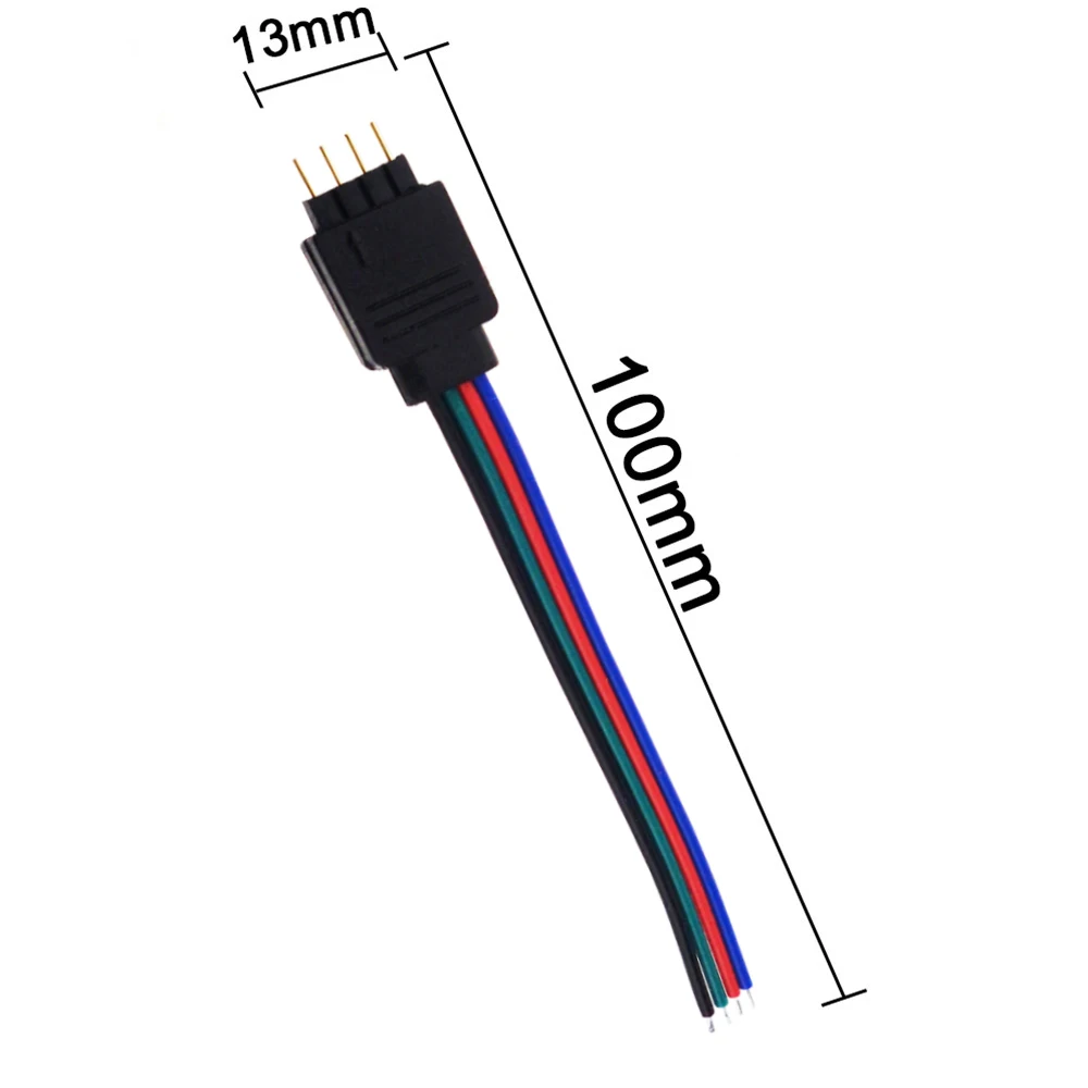 10 шт. 4 контактный Штекерный разъем кабеля размером 10*13 см для RGB smd Светодиодная