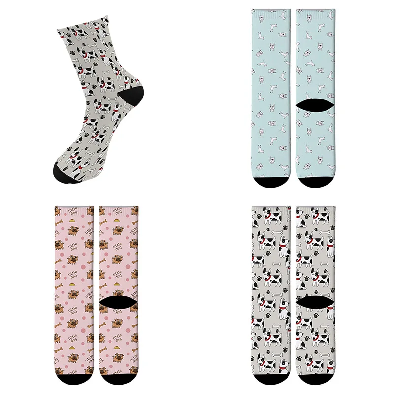 Новинка забавные носки для бега с принтом животных женские и мужские уличные