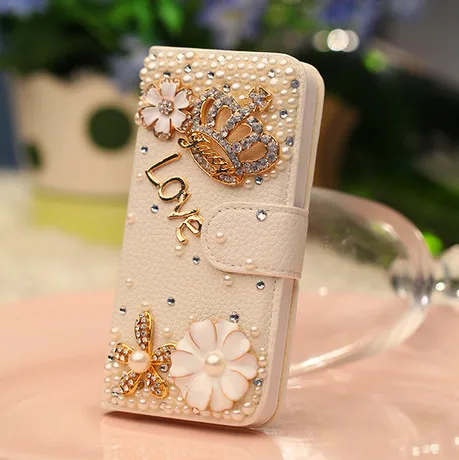 Для iphone X 6S 7 8 Plus ручной работы DIY горный хрусталь кожаный чехол-бумажник для Samsung S9