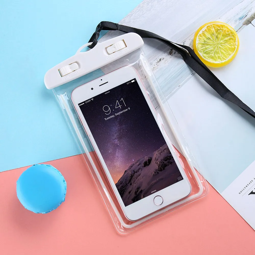 KISSCASE световой Водонепроницаемый чехол для iPhone X XS MAX 8 Plus чехол Чехлы для samsung A50 S8 S9 плюс S7 край водостойкий мешок чехол под водой чехол для телефона под водой водонепроницаемый чехол на самсунг s9 - Цвет: White