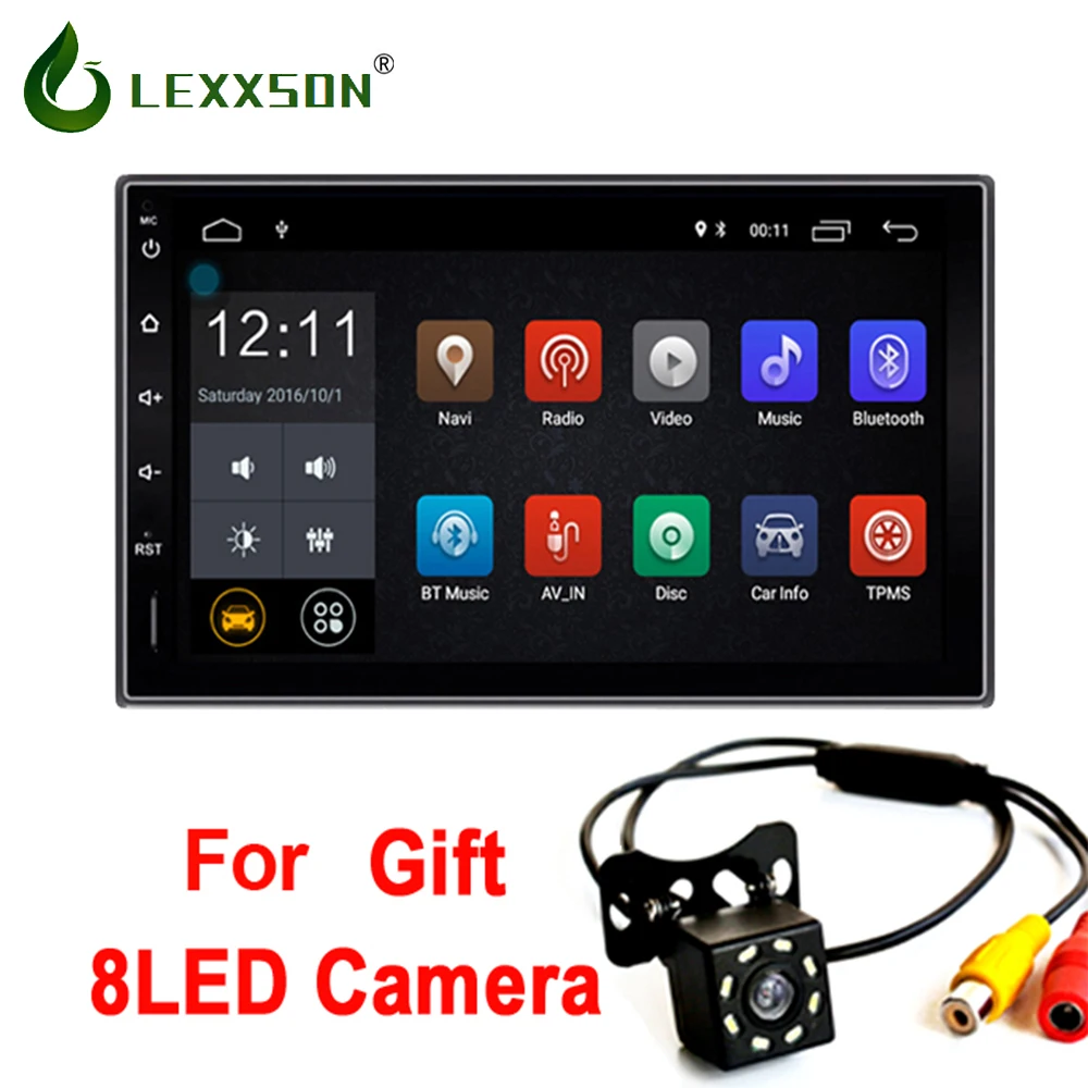Lexxson 2din Android 7 1 автомобильный радиоплеер gps универсальный с Навигатором Bluetooth wifi