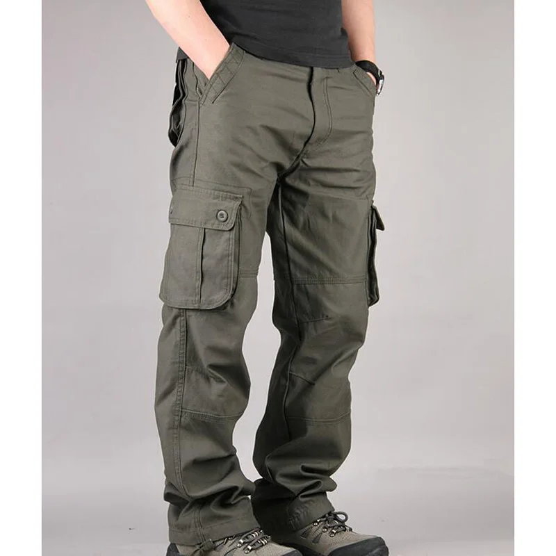 Брюки-карго мужские повседневные комбинезон в стиле милитари с несколькими