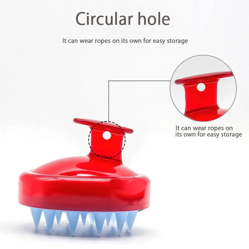 Портативная расческа для мытья волос силиконовая массажная насадка головы