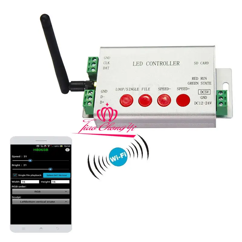 Светодиодный wifi контроллер 1 порт управления 2048 пикселей DMX512 контроллер-Поддержка WS2812