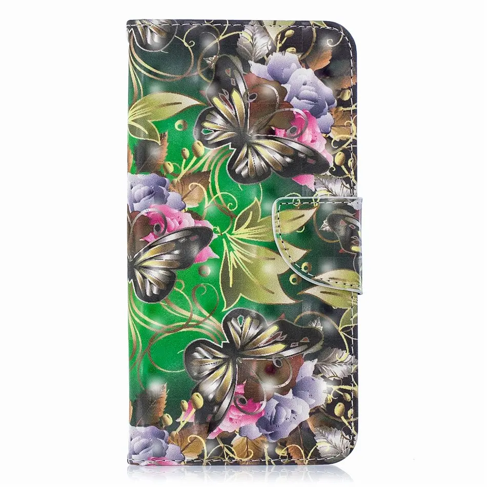 Green Butterfly Чехлы с подставкой, кожаный чехол для huawei mate 10 20 Lite P10 P20 Pro Nova 3i P Smart Honor 8C Y5 Y6 Y7, слот для карт, бабочка D07Z - Цвет: Green Butterfly