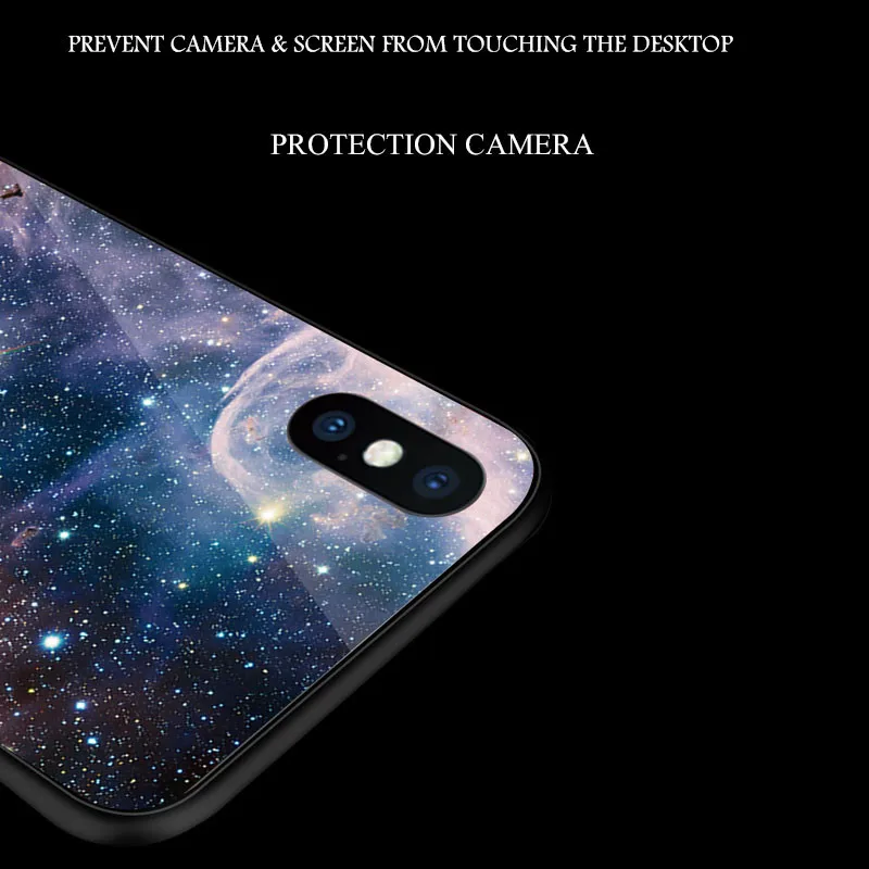 Чехол из закаленного стекла для телефона iPhone X 7 8 10 6 s XS Max Star Space чехол Plus XR