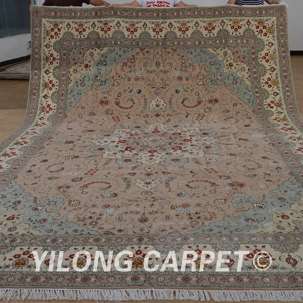 Yilong 10'x14' Turkish wool rug manufacturers handmade exquisite pink carpet suppliers (1494) | Дом и сад