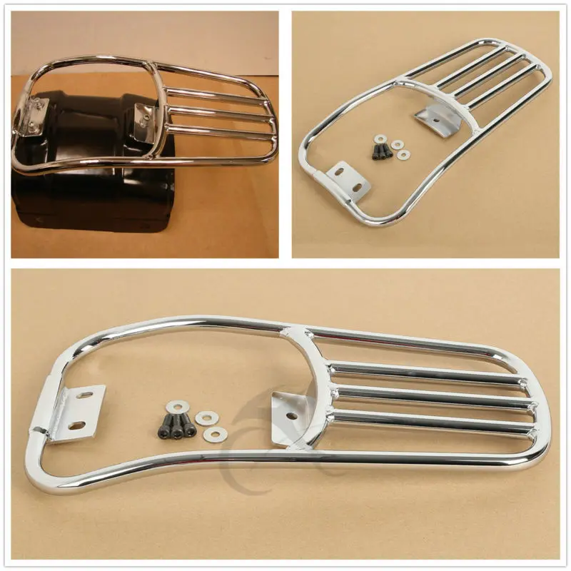Chrome Хром черное крыло Чемодан Монтажная стойка для Harley Softail Делюкс 2006- 07 08 09 - Название цвета: Chrome
