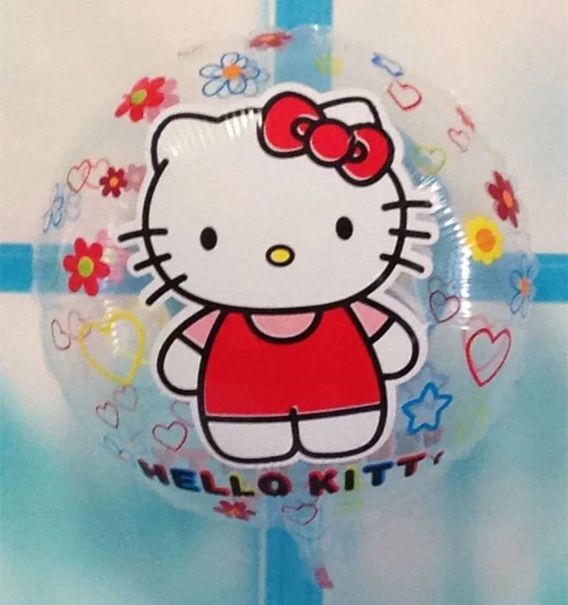 100 шт. Hello надувная игрушка котенок прозрачный/Серебряный мультфильм кошка