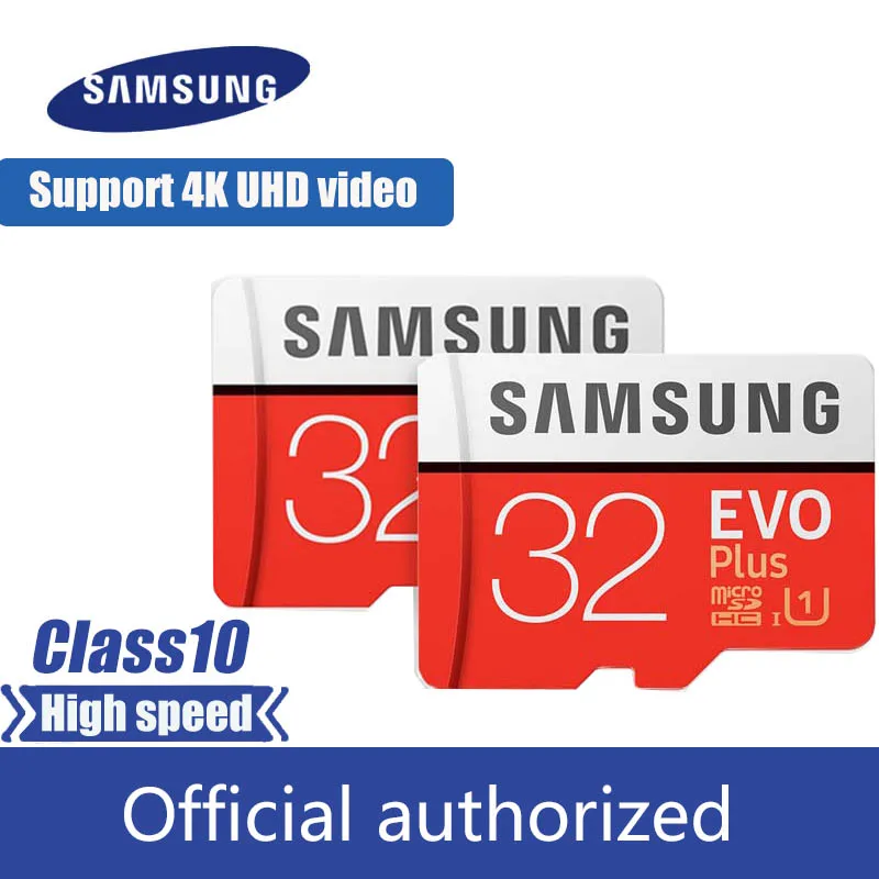 Карта памяти MicroSD SAMSUNG EVO Plus 32 Гб 64 Гб 128 ГБ 256 Гб класс 10 microSDXC U3 UHS-I TF карта 4K HD для смартфонов и планшетов и т. Д