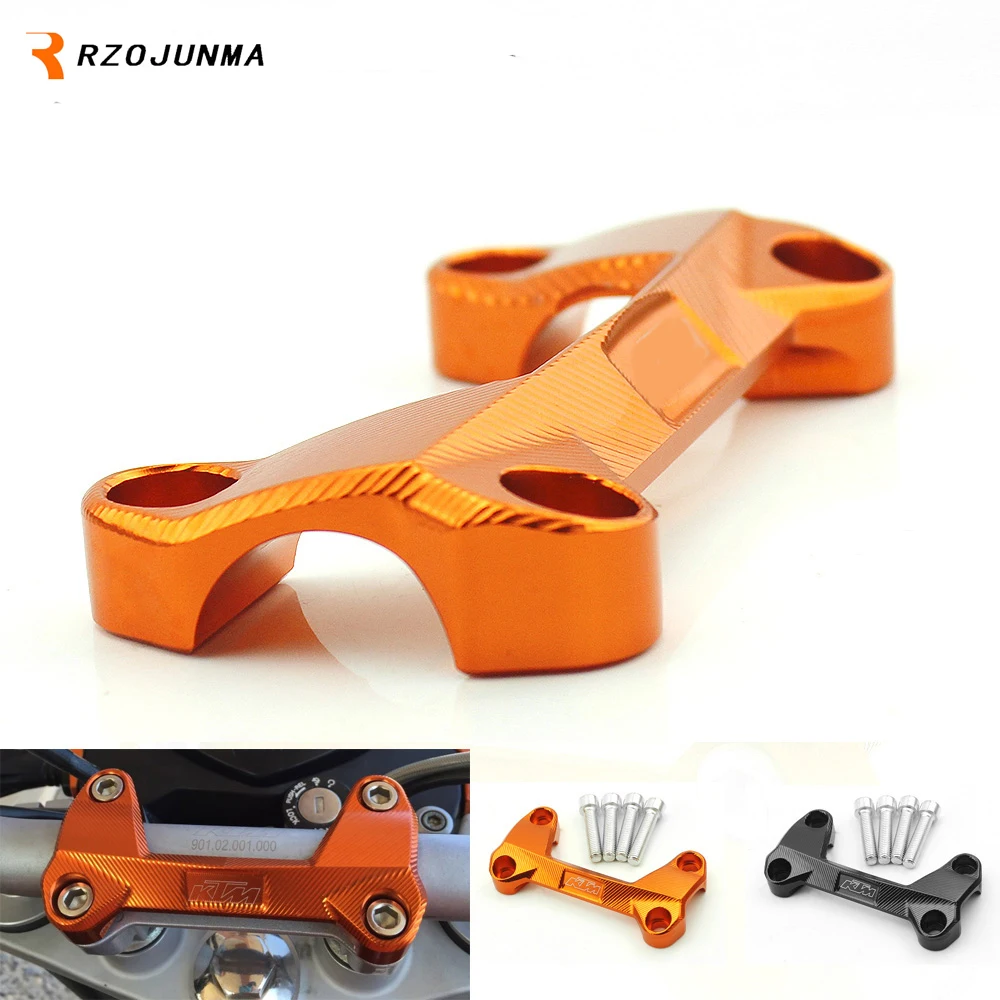 

Orange Motorcycle Handlebar Risers Top Cover Clamp Bar Mount with Screws for KTM DUKE 125 200 390 Motocross Dirt Bike