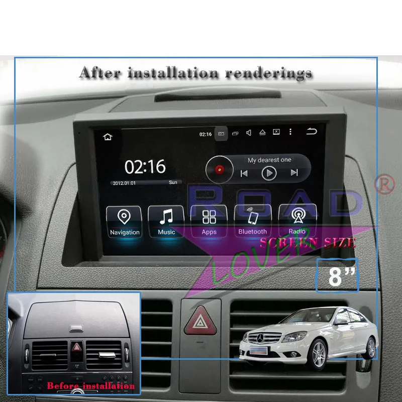 Roadlover Android 8,0 Автомагнитола для Mecerdes Benz C-W204(2007-2011) Стерео gps навигация Automagnitol 2 Din без DVD