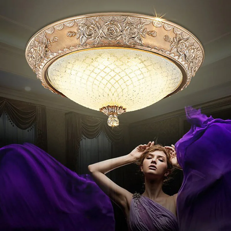 Европа Роскошный светодиодный Потолочные светильники Творческий Круглый лампы