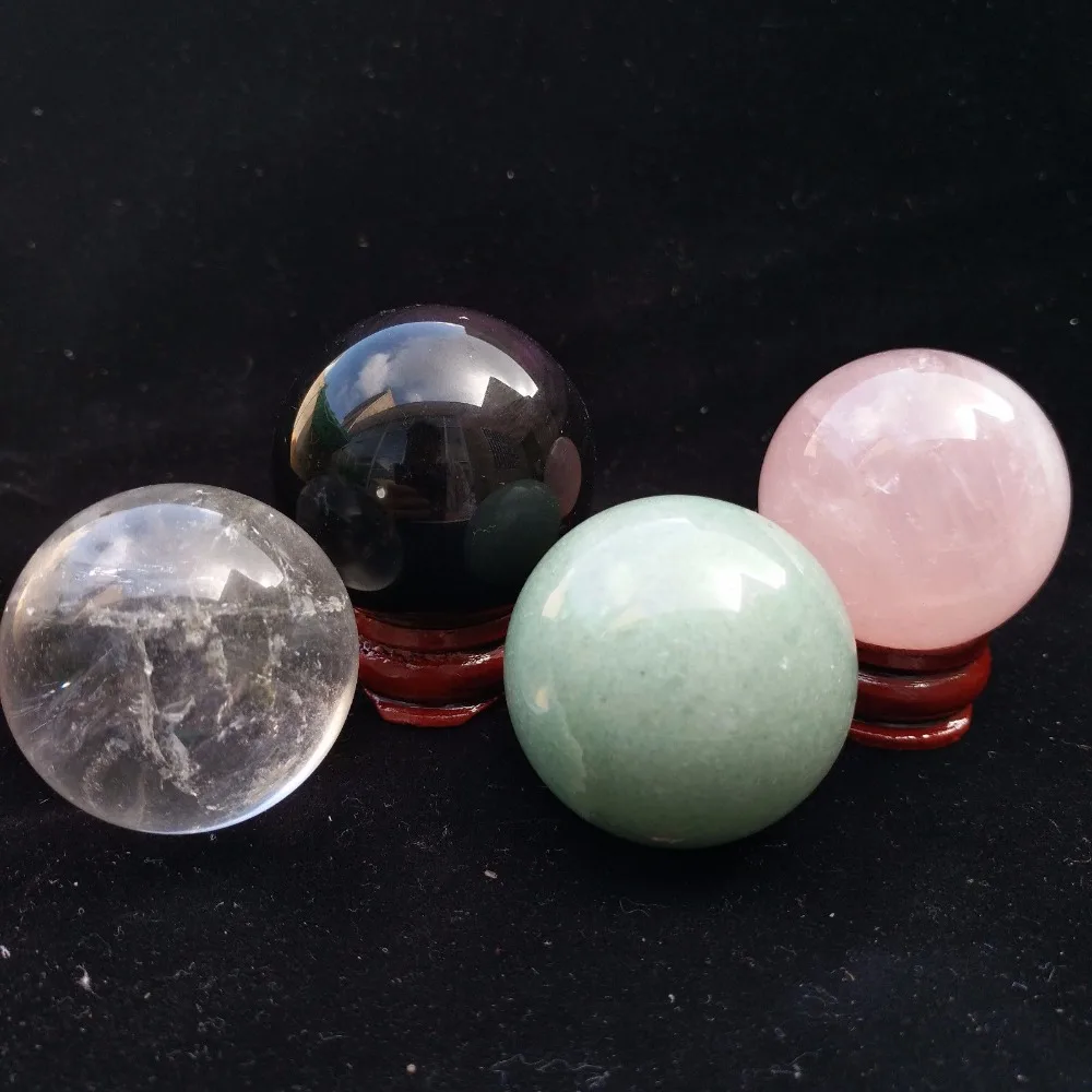 

Natural Rose White obsidian Crystal Quartz Sphere Ball Collection