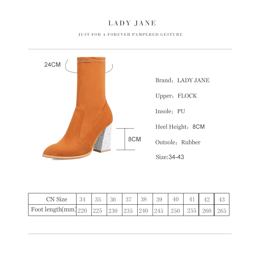 Женские эластичные ботинки до середины икры на каблуке-копытце серебристого