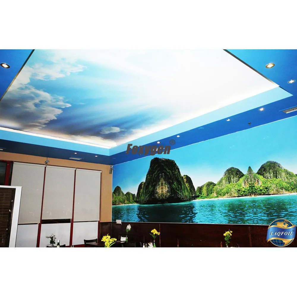 2.35 to 3.2 meters width interior acoustic ceiling tiles designs printed PVC film | Строительство и ремонт